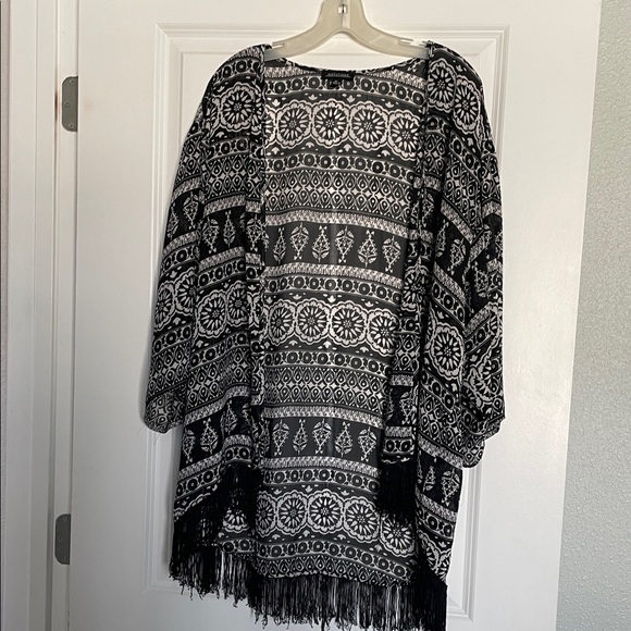 Notations Jackets & Blazers - Notations Monochrome Patterned Kimono XL